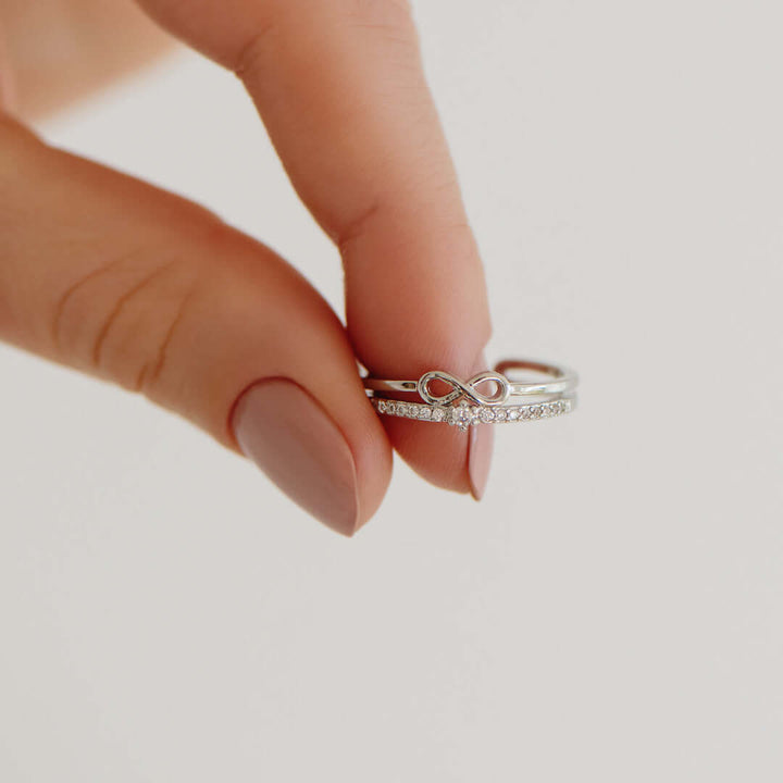 Liebes Ring | Unendlichkeit Verstellbar Langlebig Silber Stilvoll Geschenk-Luzern Mode