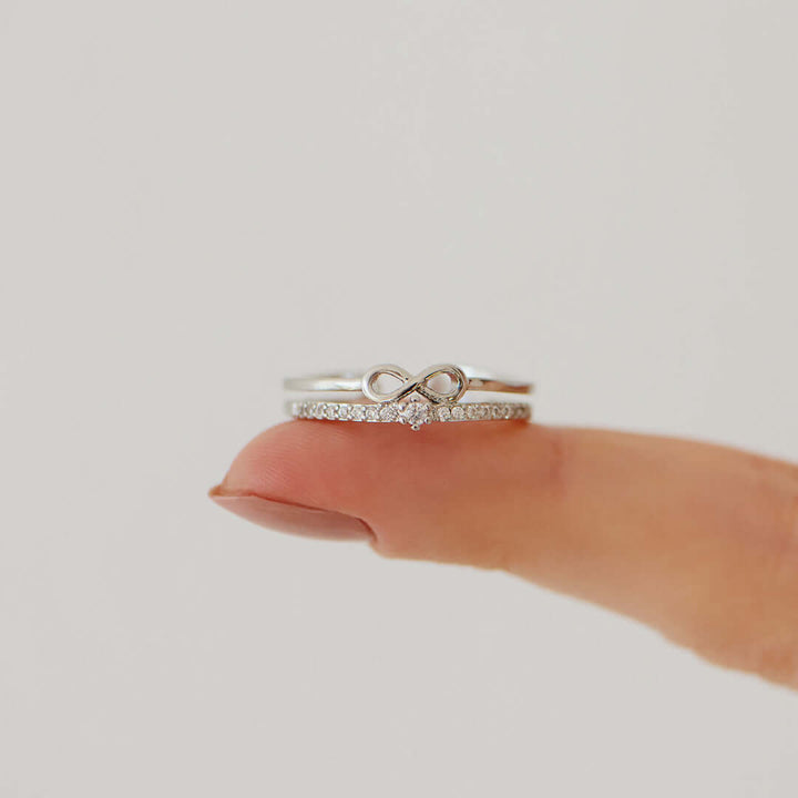 Liebes Ring | Unendlichkeit Verstellbar Langlebig Silber Stilvoll Geschenk-Luzern Mode
