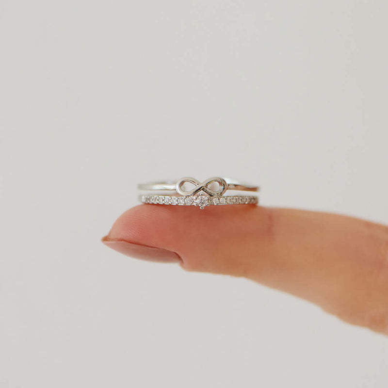Liebes Ring | Unendlichkeit Verstellbar Langlebig Silber Stilvoll Geschenk-Luzern Mode