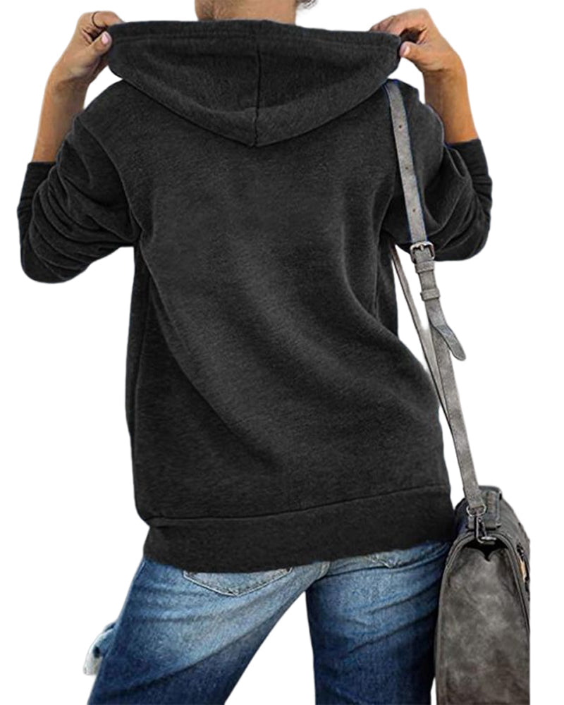 Damen Kapuzenpullover mit Reißverschluss und Taschen-Luzern Mode