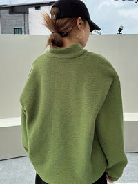 Oversized Fleece-Pullover mit Reißverschluss für Damen - Gemütlich und Stylisch-Luzern Mode