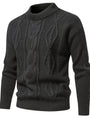 Herren Strickpullover mit Zopfmuster für Herbst/Winter-Dunkelgrau-XS-Luzern Mode