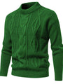 Herren Strickpullover mit Zopfmuster für Herbst/Winter-Grün-XS-Luzern Mode