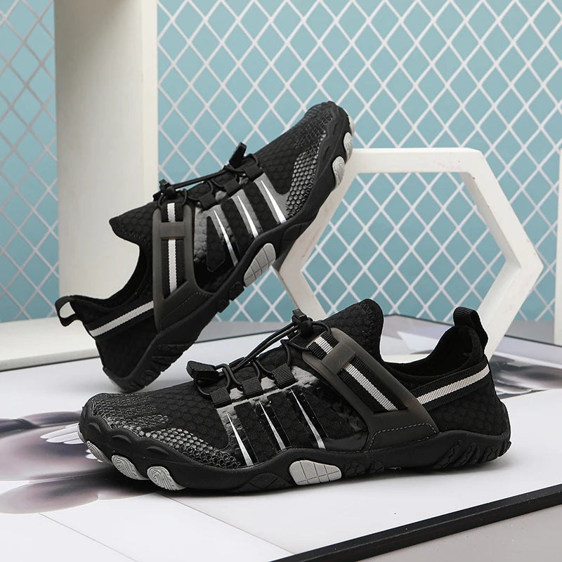Barfuß-Wasserschuhe | All-Terrain | Unisex | Enganliegend | Gummi-Schwarz-36-Luzern Mode