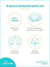 6-teiliges Baby-Bodysuit-Set mit Hosen - Mix & Match-Luzern Mode
