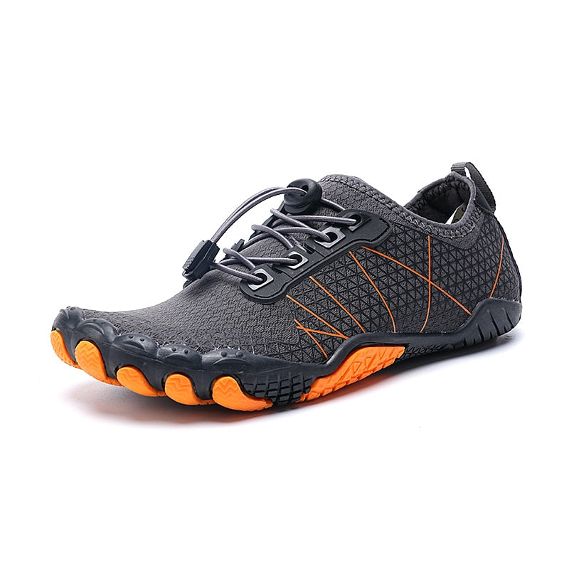 Barfuß-Wasserschuhe | Unisex | Rutschfest | Gummi | Elastisch-Dunkelgrau Orange-36-Luzern Mode