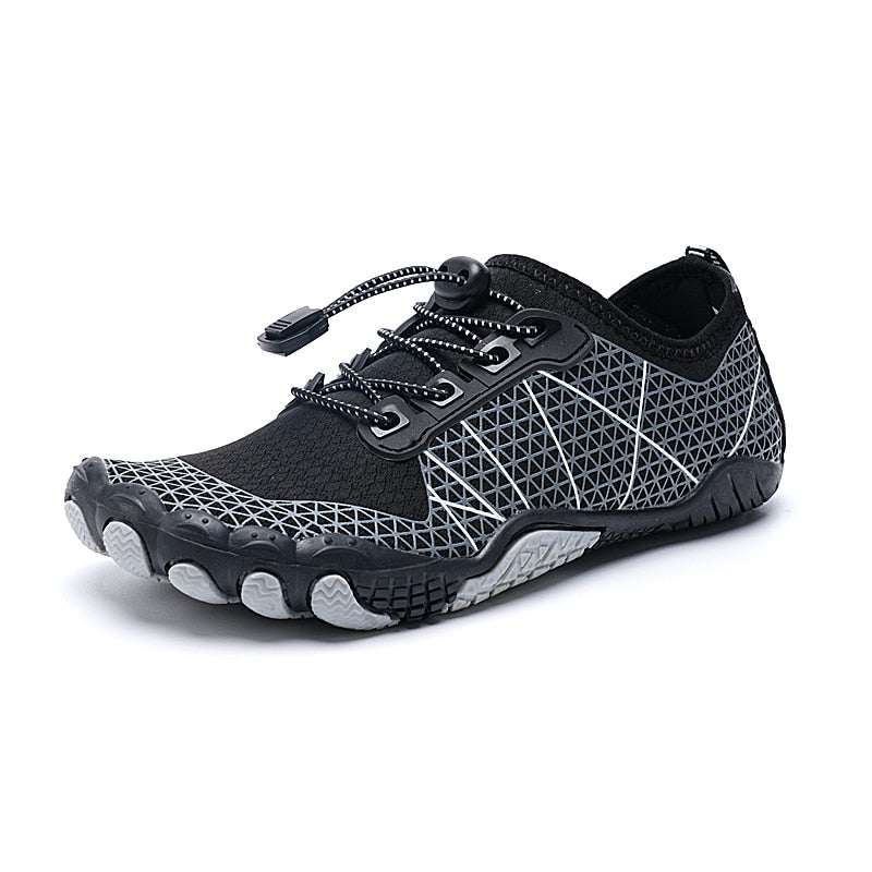 Barfuß-Wasserschuhe | Unisex | Rutschfest | Gummi | Elastisch-Schwarz Grau-36-Luzern Mode