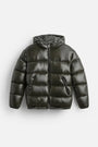 Unisex Daunenjack | Gefüttert | Hoher Kragen | Reißverschluss | Kurz-Grün-S-Luzern Mode