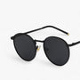 Sonnenbrille | Rundgläser | Unisex | Designer | Robust | Metallrahmen-Schwartz Grau-Luzern Mode
