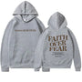Damen Kapuzenpullover "Faith Over Fear" mit Tasche-Grau-XS-Luzern Mode