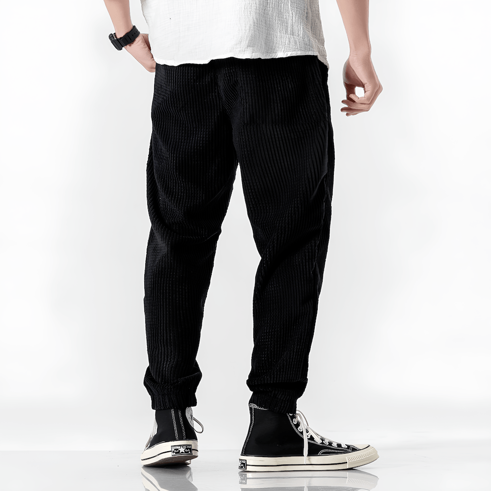 Unisex-Rippvelours-Hose | Lockere Passform | Weich | Japanisches Design | Einfarbig-Luzern Mode