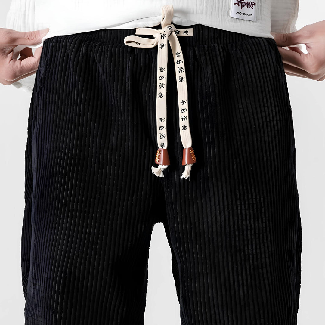 Unisex-Rippvelours-Hose | Lockere Passform | Weich | Japanisches Design | Einfarbig-Luzern Mode