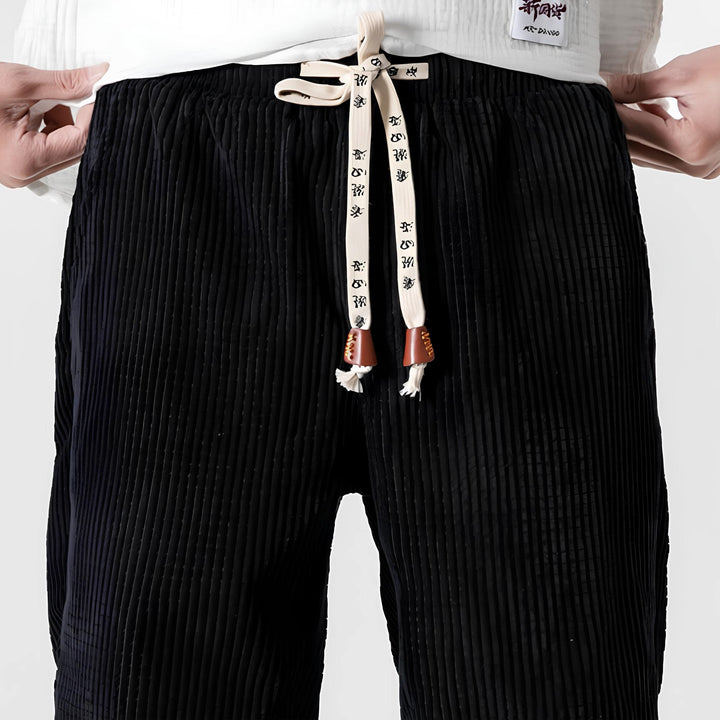 Unisex-Rippvelours-Hose | Lockere Passform | Weich | Japanisches Design | Einfarbig-Luzern Mode