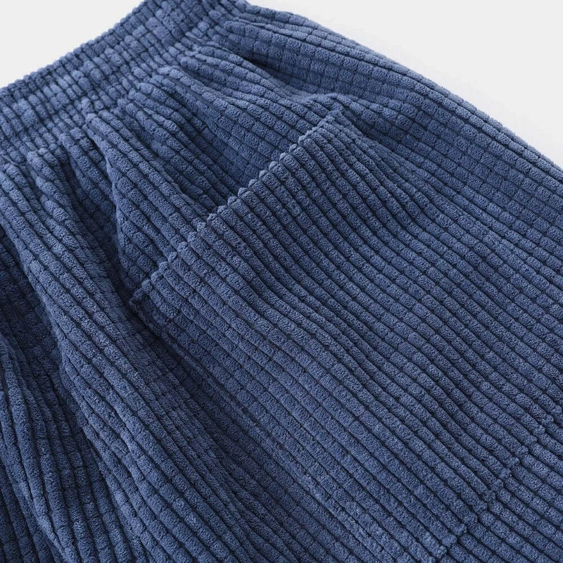 Unisex-Rippvelours-Hose | Lockere Passform | Weich | Japanisches Design | Einfarbig-Luzern Mode