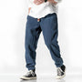 Unisex-Rippvelours-Hose | Lockere Passform | Weich | Japanisches Design | Einfarbig-Blau-S-Luzern Mode