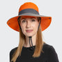 Unisex Sonnenhut - Clara | Mit verstellbarem Kordelzug | Breiter Rand-Orange-Luzern Mode