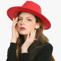 Unisex Fedora | Vintage | Einfarbig | Wollfilz | Elastisches Band-Luzern Mode