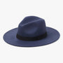 Unisex Fedora | Vintage | Einfarbig | Wollfilz | Elastisches Band-Marineblau-Luzern Mode