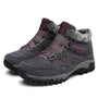 Unisex Winterstiefel | Wasserdicht | Kunstpelzfutter | Rutschfeste Sohle | Warm-Grau-Rot-39-Luzern Mode
