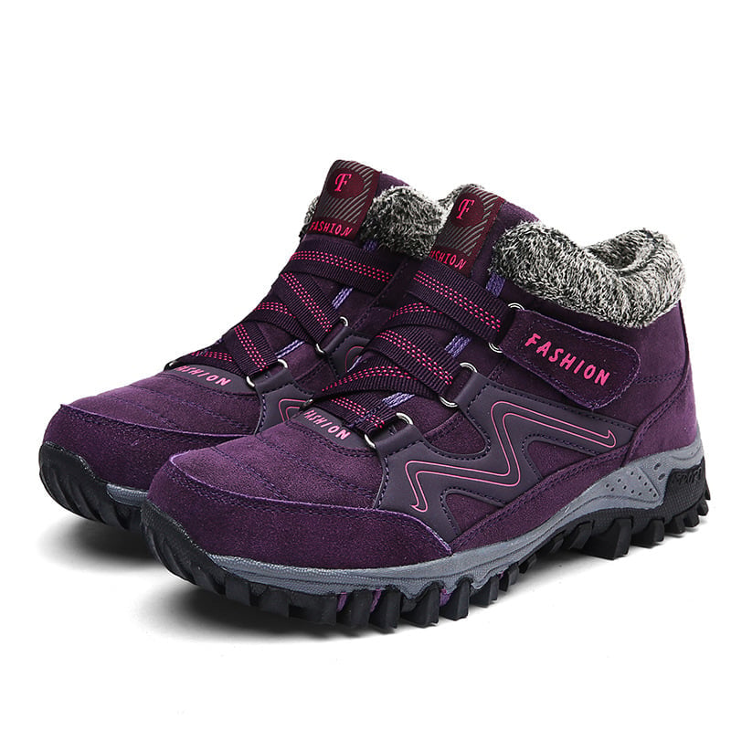 Unisex Winterstiefel | Wasserdicht | Kunstpelzfutter | Rutschfeste Sohle | Warm-Lila-39-Luzern Mode