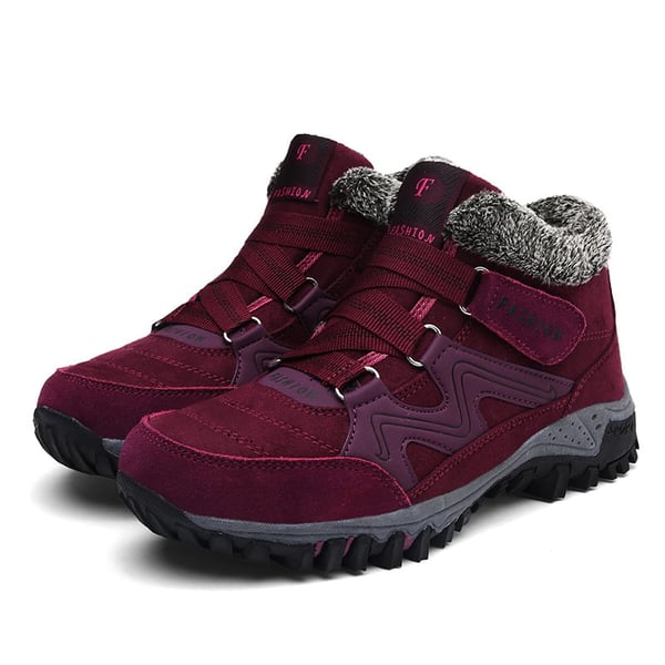 Unisex Winterstiefel | Wasserdicht | Kunstpelzfutter | Rutschfeste Sohle | Warm-Rot-39-Luzern Mode