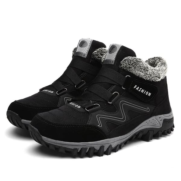 Unisex Winterstiefel | Wasserdicht | Kunstpelzfutter | Rutschfeste Sohle | Warm-Schwarz-39-Luzern Mode