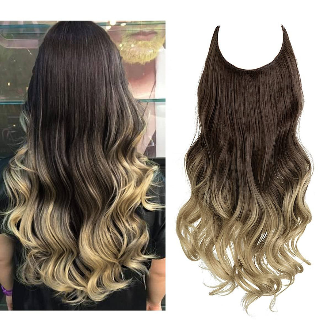Haarextensionen | Unsichtbar | Kleberfrei | Wiederverwendbar | Leichtgewicht-Asblond mit Platinablond-35 CM-Luzern Mode
