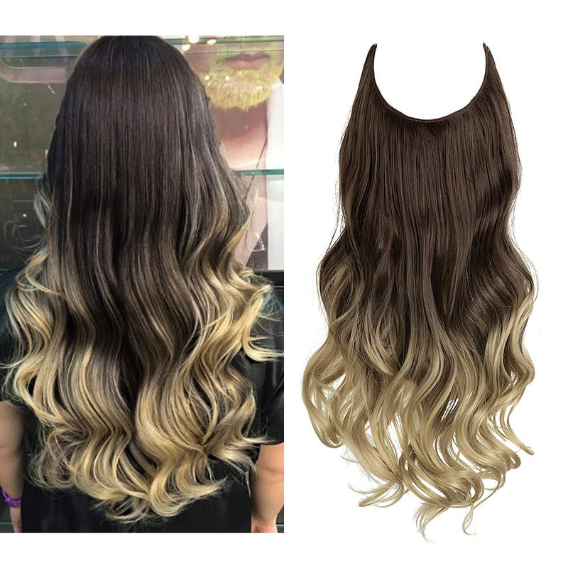 Haarextensionen | Unsichtbar | Kleberfrei | Wiederverwendbar | Leichtgewicht-Asblond mit Platinablond-35 CM-Luzern Mode