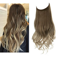 Haarextensionen | Unsichtbar | Kleberfrei | Wiederverwendbar | Leichtgewicht-Braun bis Asblond-35 CM-Luzern Mode