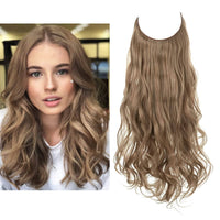 Haarextensionen | Unsichtbar | Kleberfrei | Wiederverwendbar | Leichtgewicht-Braun Blond-35 CM-Luzern Mode