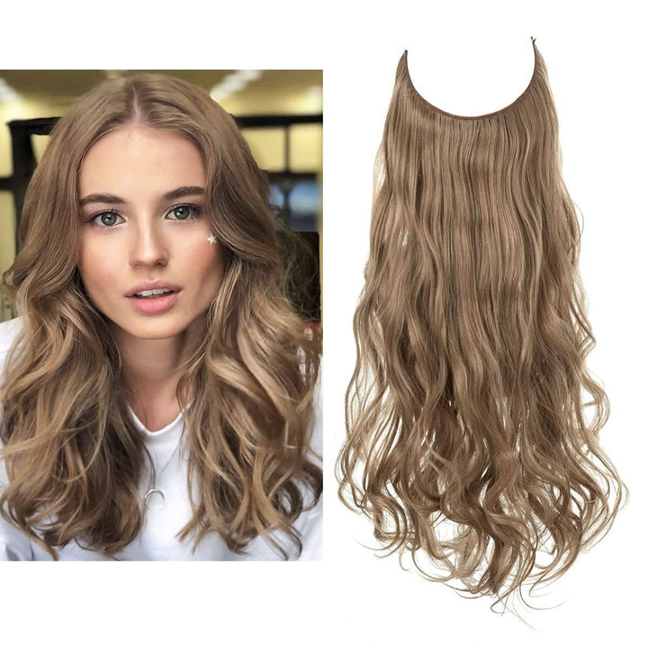Haarextensionen | Unsichtbar | Kleberfrei | Wiederverwendbar | Leichtgewicht-Braun Blond-35 CM-Luzern Mode