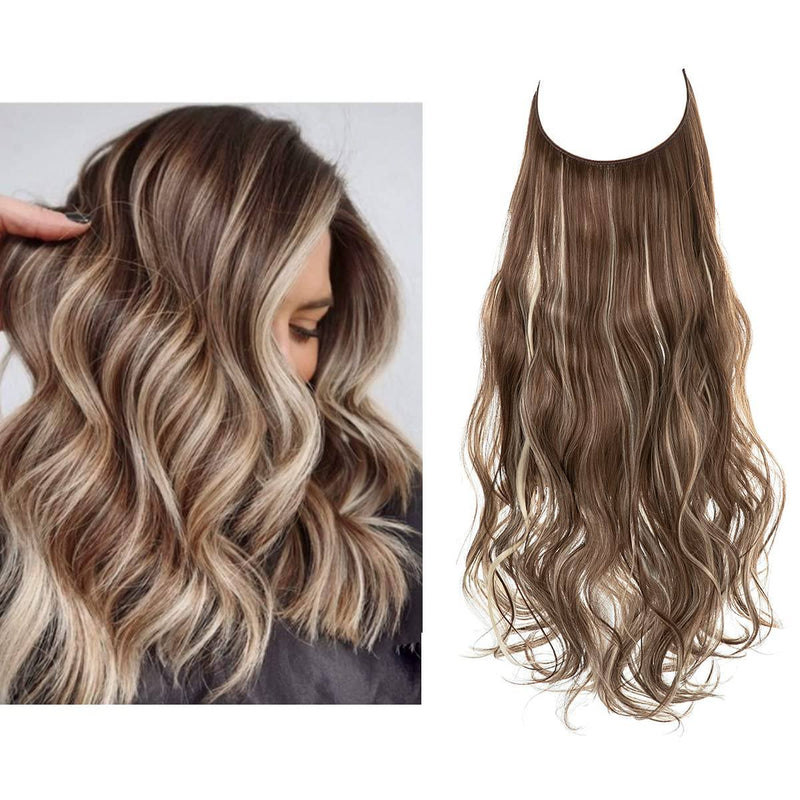 Haarextensionen | Unsichtbar | Kleberfrei | Wiederverwendbar | Leichtgewicht-Braun Strand Blond-35 CM-Luzern Mode