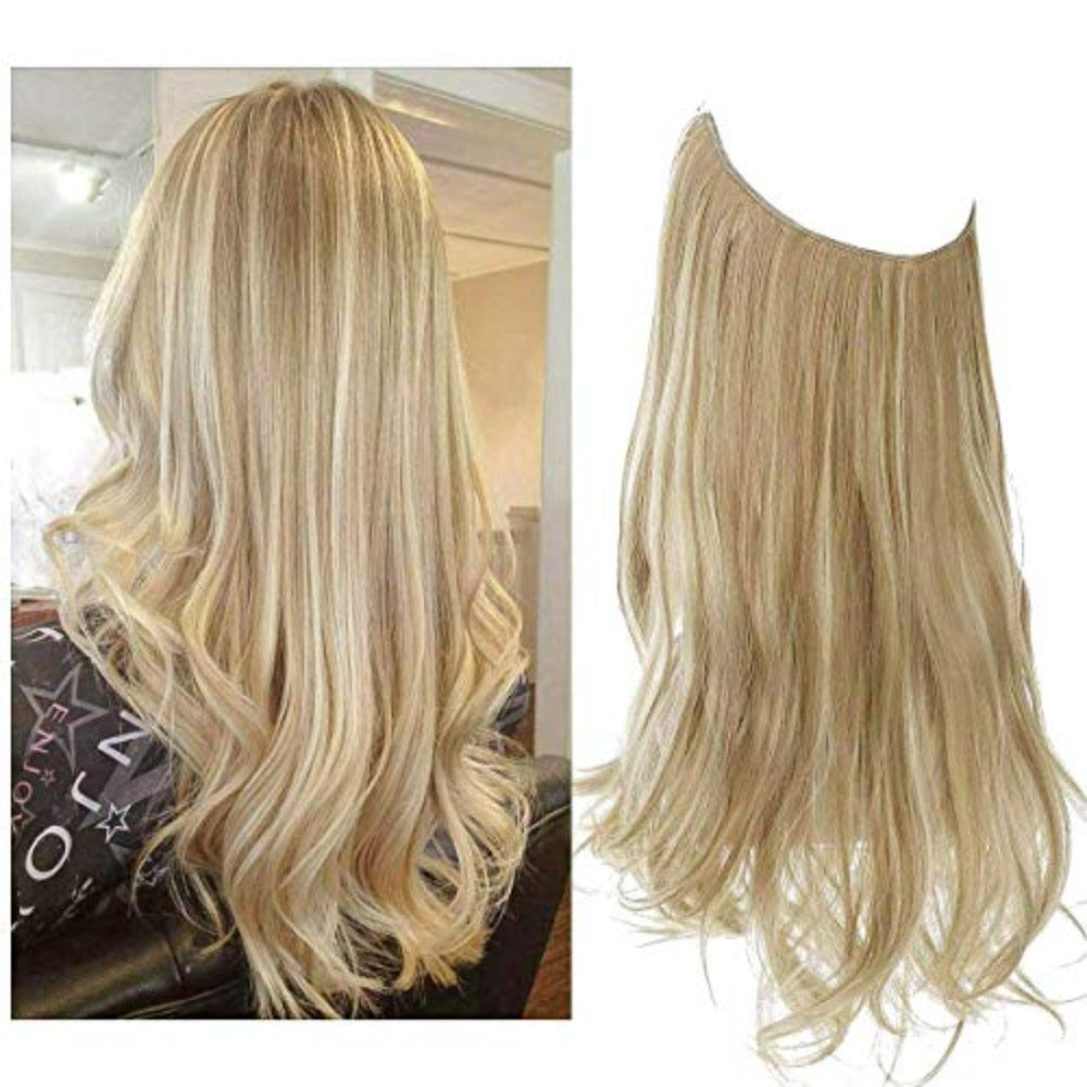 Haarextensionen | Unsichtbar | Kleberfrei | Wiederverwendbar | Leichtgewicht-Dirty Blond-35 CM-Luzern Mode