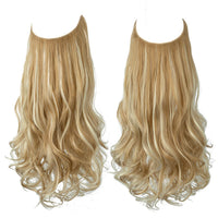 Haarextensionen | Unsichtbar | Kleberfrei | Wiederverwendbar | Leichtgewicht-Goldblond-35 CM-Luzern Mode