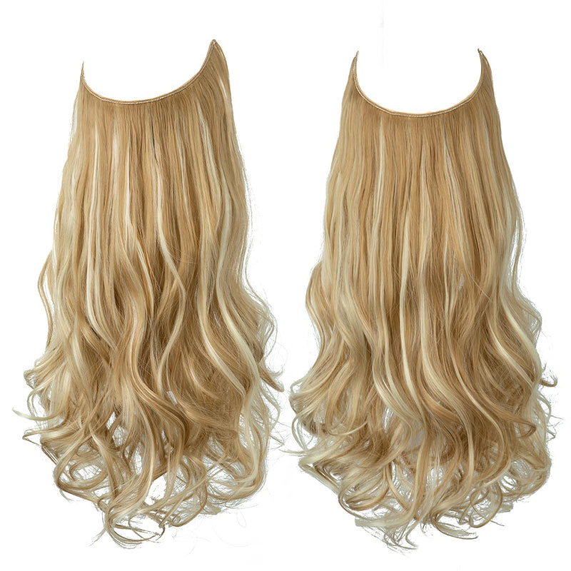 Haarextensionen | Unsichtbar | Kleberfrei | Wiederverwendbar | Leichtgewicht-Goldblond-35 CM-Luzern Mode