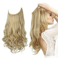 Haarextensionen | Unsichtbar | Kleberfrei | Wiederverwendbar | Leichtgewicht-Natur Blond-35 CM-Luzern Mode