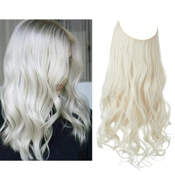 Haarextensionen | Unsichtbar | Kleberfrei | Wiederverwendbar | Leichtgewicht-Platinblond-35 CM-Luzern Mode