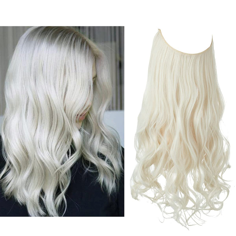 Haarextensionen | Unsichtbar | Kleberfrei | Wiederverwendbar | Leichtgewicht-Platinblond-35 CM-Luzern Mode
