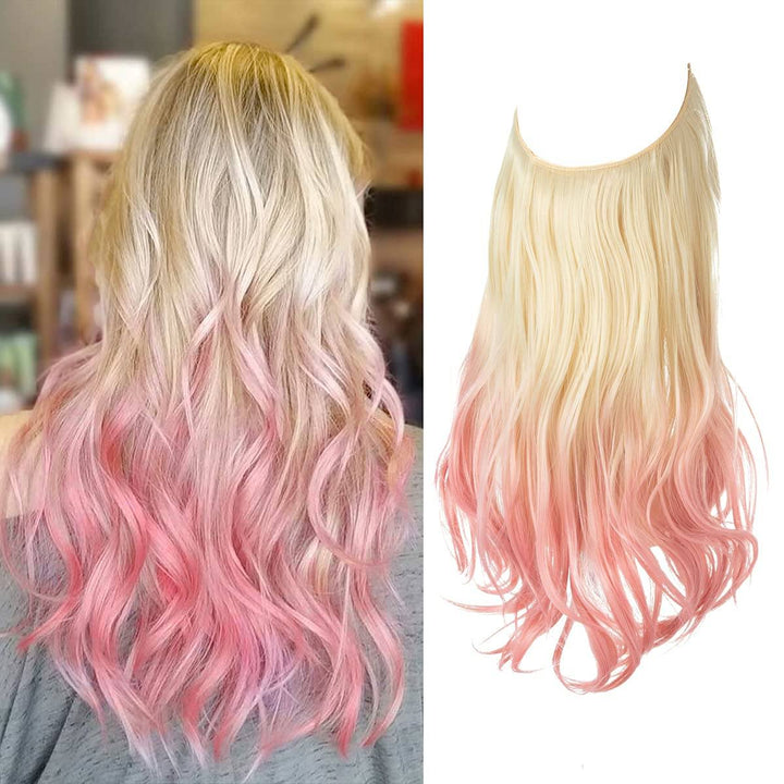 Haarextensionen | Unsichtbar | Kleberfrei | Wiederverwendbar | Leichtgewicht-Strandblond bis Rosa-35 CM-Luzern Mode