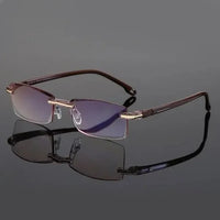 Herrenrandlose Sonnenbrille UV-Schutz Leichtgewicht Design-Braun 2x-+1.00-Luzern Mode