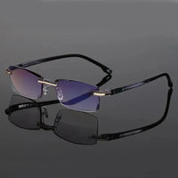 Herrenrandlose Sonnenbrille UV-Schutz Leichtgewicht Design-Schwarz 2x-+1.00-Luzern Mode