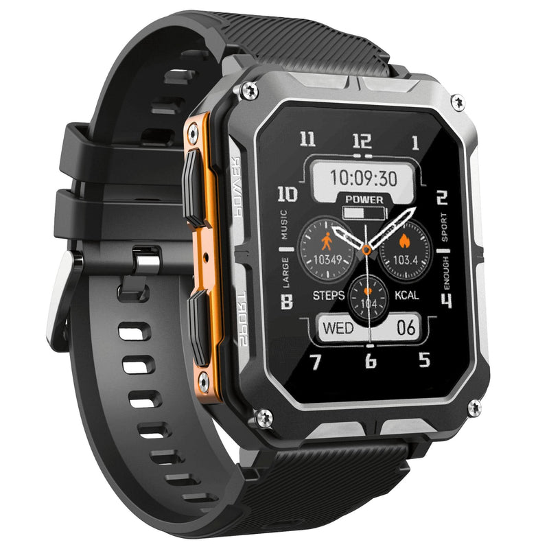 Robuste Smartwatch mit Fitness-Tracker und GPS-Funktion-Orange-Luzern Mode