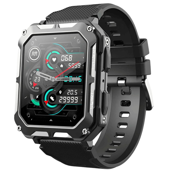 Robuste Smartwatch mit Fitness-Tracker und GPS-Funktion-Schwarz-Luzern Mode