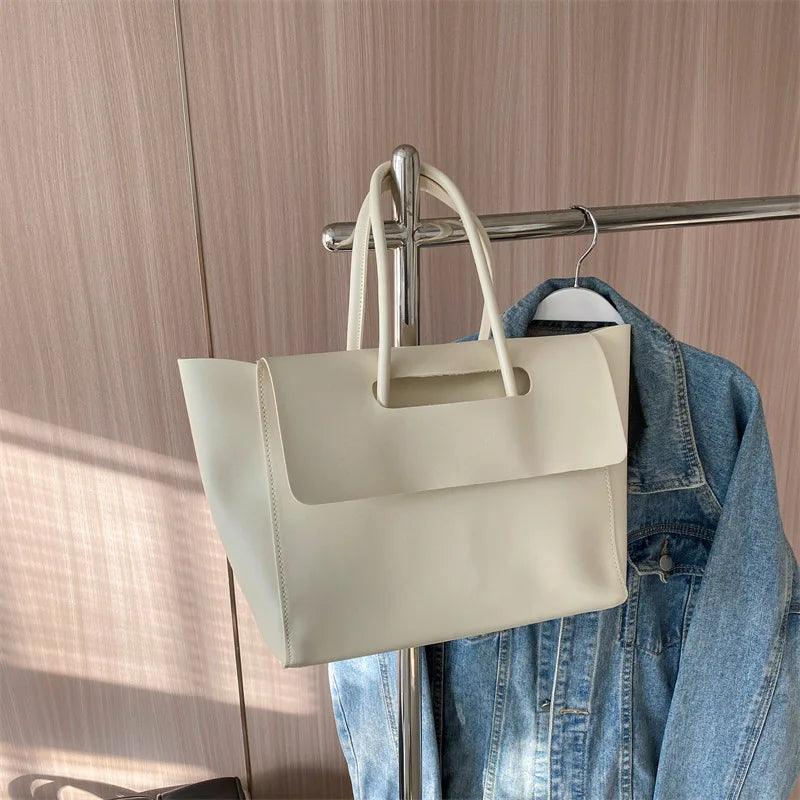 Luxuriöse Damenhandtasche aus Leder mit großem Stauraum-Weiß-Luzern Mode