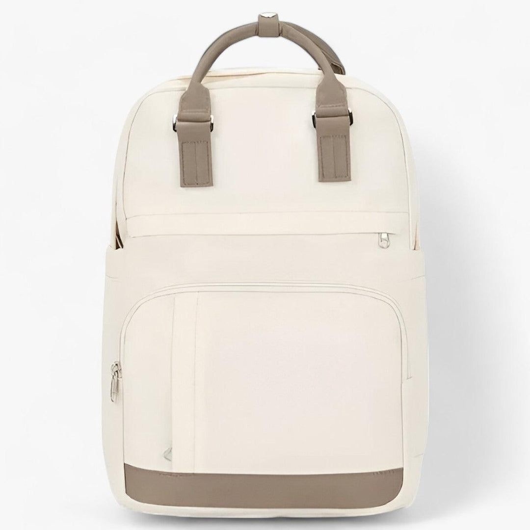 Wasserdichter Laptop Rucksack mit USB-Anschluss und Diebstahlschutz-Beige-Luzern Mode