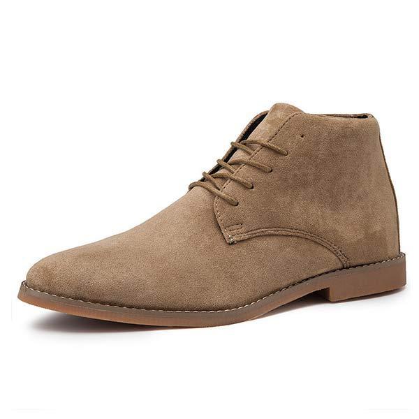 Herren Wildleder Stiefeletten für Business und Freizeit-Khaki-38-Luzern Mode
