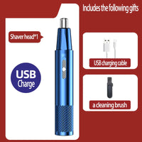Nasenhaarschneider | USB Aufladbar Kompakt Langlebig Edelstahl Waschbar TrimPro-Blau-Luzern Mode