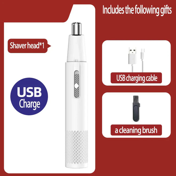 Nasenhaarschneider | USB Aufladbar Kompakt Langlebig Edelstahl Waschbar TrimPro-Weiß-Luzern Mode