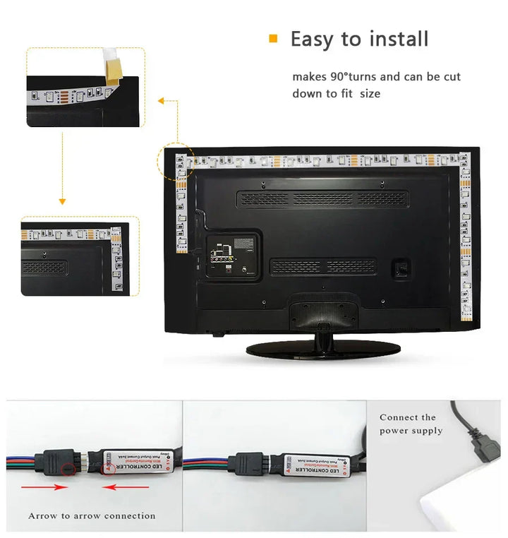 LED Lichtstreifen | USB Fernbedienung langlebig RGB sparsam anpassbar-Luzern Mode