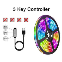 LED Lichtstreifen | USB Fernbedienung langlebig RGB sparsam anpassbar-3-Tasten-Controller-1m-Luzern Mode